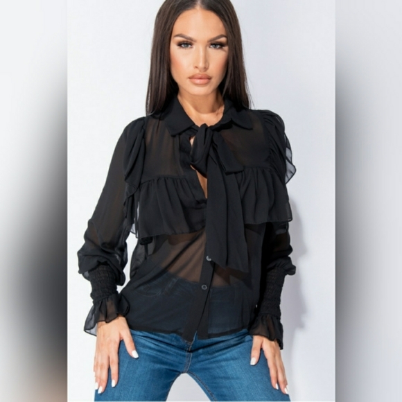 LAST ONE! Chiffon Pussy Bow Blouse - Picture 7 of 8